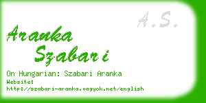 aranka szabari business card